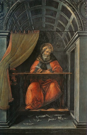St. Augustine in his cell